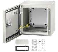 VEVOR Boîtier en acier au carbone NEMA, 20x20x15 cm, coffret armoire électrique NEMA 4X, IP66 étanche et anti-poussière, boîte de jonction électrique extérieure et intérieure, avec plaque de montage