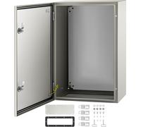 VEVOR Boîtier en acier NEMA, 60 x 40 x 25 cm, boîtier de commande en acier NEMA 4X, IP66 étanche à l'eau et à la poussière, boîtier de raccordement électrique pour l'extérieur/intérieur, avec plaque d