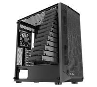 VEVOR Boîtier PC Gamer, Tour Moyenne, avec 4 Ventilateurs 120 mm, Panneau en Verre Trempé à Haut Débit d'air, Filtre Anti-poussière, Gestion des Câbles, pour GPU 270 mm Longueur, pour ATX, M-ATX, ITX
