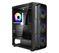 VEVOR Boîtier PC Gamer, Tour Moyenne, avec 4 Ventilateurs ARGB 120 mm, Panneau Verre Trempé Haut Débit d'air, Filtre Anti-poussière, Gestion des Câbles, pour GPU 320 mm Longueur, pour ATX, M-ATX, ITX