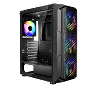 VEVOR Boîtier PC Gamer, Tour Moyenne, avec 4 Ventilateurs ARGB 120 mm, Panneau Verre Trempé Haut Débit d'air, Filtre Anti-poussière, Gestion des Câbles, pour GPU 320 mm Longueur, pour ATX, M-ATX, ITX