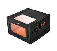 VEVOR Boîtier Protection de Graveur Laser, 800x800x500 mm, Double Fenêtre Visualisation, Ignifuge, Fumée Bruit Isolés, Protection Yeux, Ventilateur d'Extraction et Tuyau, pour Machine à Graver Laser