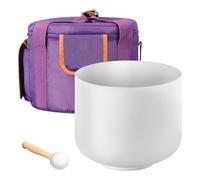 VEVOR Bol chantant en cristal de quartz givré, bol chantant chakra du cœur note F, 20,3 cm, avec maillet en caoutchouc, joint torique, sac de transport 20,3 cm, pour méditation, yoga, guérison sonore