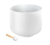 VEVOR Bol chantant en cristal de quartz givré, bol chantant chakra du cœur note F de 20,3 cm, avec maillet en caoutchouc et joint torique, pour méditation, yoga, bains sonores, guérison sonore, blanc