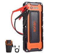 VEVOR Booster Batterie Voiture 5000A Crête 12V Démarreur Batterie Portable pour Moteurs Essence 9,0 L Diesel 8,0 L, avec Lampe Torche LED Urgence 3 Modes, Sortie USB, Câble Charge, Pochette Rangement