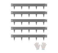 VEVOR Bordure de Jardin Acier, Lot de 5, Bordures Paysagères Métal, 990 x 156 mm, Résistante à la Rouille, Installation Simple, Bandes Pliables pour Séparateur de Chemin de Cour, Pelouse, Gris Foncé