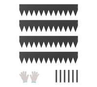 VEVOR Bordure de Jardin en Acier, Lot de 4, Bordures Paysagères en Métal, 1016 x 203 mm, Résistante à la Rouille, Installation Simple, Bandes Pliables pour Séparateur de Chemin de Cour, Pelouse, Noir