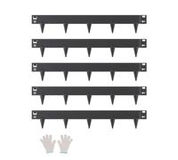 VEVOR Bordure de Jardin en Acier, Lot de 5, Bordures Paysagères en Métal, 990 x 156 mm, Résistante à la Rouille, Installation Simple, Bandes Pliables pour Séparateur de Chemin de Cour, Pelouse, Noir