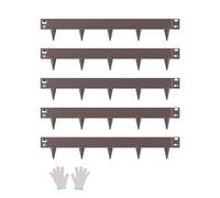 VEVOR Bordure de Jardin en Acier, Lot de 5, Bordures Paysagères en Métal, 990 x 156 mm, Résistante à la Rouille, Installation Simple, Bandes Pliables pour Séparateur de Chemin de Cour, Pelouse, Marron