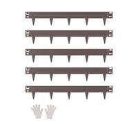 VEVOR Bordure de Jardin en Acier, Lot de 5, Bordures Paysagères en Métal, 990 x 156 mm, Résistante à la Rouille, Installation Simple, Bandes Pliables pour Séparateur de Chemin de Cour, Pelouse, Marron