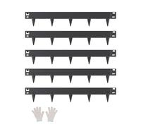 VEVOR Bordure de Jardin en Acier, Lot de 5, Bordures Paysagères en Métal, 990 x 156 mm, Résistante à la Rouille, Installation Simple, Bandes Pliables pour Séparateur de Chemin de Cour, Pelouse, Noir