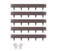 VEVOR Bordure de Jardin en Acier, Lot de 5, Bordures Paysagères en Métal, 990 x 181 mm, Résistante à la Rouille, Installation Simple, Bandes Pliables pour Séparateur de Chemin de Cour, Pelouse, Marron
