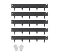 VEVOR Bordure de Jardin en Acier, Lot de 5, Bordures Paysagères en Métal, 990 x 181 mm, Résistante à la Rouille, Installation Simple, Bandes Pliables pour Séparateur de Chemin de Cour, Pelouse, Noir