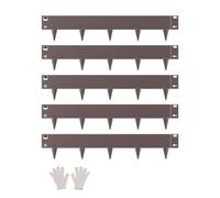 VEVOR Bordure de Jardin en Acier, Lot de 5, Bordures Paysagères en Métal, 990 x 181 mm, Résistante à la Rouille, Installation Simple, Bandes Pliables pour Séparateur de Chemin de Cour, Pelouse, Marron