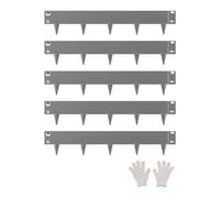 VEVOR Bordure de Jardin en Acier, Lot de 5, Bordures Paysagères en Métal, 990x181 mm, Résistante à Rouille, Installation Simple, Bandes Pliables pour Séparateur de Chemin de Cour, Pelouse, Gris Foncé
