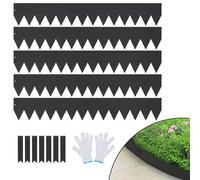 VEVOR Bordure de Jardin en Acier, Lot de 6 Bordures Paysagères de Pelouse en Métal 101,6x15,2 cm Installation Simple avec 8 Clips de Fixation, Bandes Pliables Résistantes pour Cour, Jardin, Pelouse