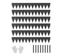 VEVOR Bordure de Jardin en Acier, Lot de 6, Bordures Paysagères en Métal, 1016 x 152,4 mm, Résistante à Rouille, Installation Simple, Bandes Pliables pour Séparateur de Chemin de Cour, Pelouse, Noir