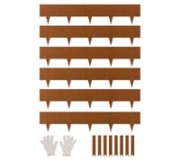 VEVOR Bordure de Jardin en Acier, Lot de 6, Bordures Paysagères en Métal, Résistant aux Intempéries, 1016 x 203,2 mm, Installation Simple, Bandes Pliables pour Séparateur de Chemin de Cour, Pelouse
