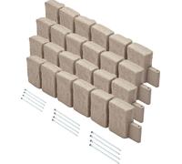 VEVOR Bordure de Jardin en Fausse Pierre, 1200 x 100 x 230 mm, Bordure de Pelouse Réaliste, Conception Modulaire, Taille d'une Brique, avec Pointes Ancrage, Résistante à Décoloration, pour Allées