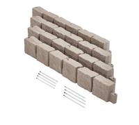 VEVOR Bordure de Jardin en Fausse Pierre, 1190x100x155 mm, Bordure de Pelouse Réaliste, Conception Modulaire, Taille d'une Brique, avec Pointes Ancrage, Résistante à Décoloration, pour Allées, Marron