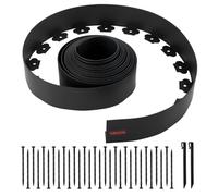 VEVOR Bordure de Jardin en Plastique, 10 m x 10 cm, Bordure Paysagère avec 30 Piquets, sans Creuser, Flexible, Résistante aux UV, Rouleau de Séparateur Chemin pour Parterres de Fleurs, Pavés de Cour