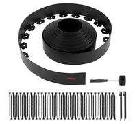 VEVOR Bordure de Jardin en Plastique, 20 m x 10 cm, Bordure Paysagère avec 60 Piquets, sans Creuser, Flexible, Résistante aux UV, Rouleau de Séparateur Chemin pour Parterres de Fleurs, Pavés de Cour