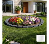 VEVOR Bordure de Jardin Imitation Pierre 4,7 m Bordure Parterre Aspect Pierre Plastique PE pour Pelouse Allée, Lot de 4, 6 Briques par Section 1180x95x57 mm, 12 Piquets, sans Creuser, Noir Anthracite