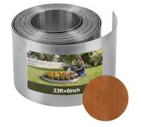 VEVOR Bordure de Jardin Métal 10 m x 15 cm Bordure de Pelouse Acier Corten pour Massifs de Fleurs, Allées, Délimitation Espace, Aménagement Paysager, Flexible, Grande Couverture, avec Paire de Gants