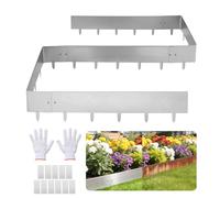 VEVOR Bordure de Jardin Métal 100x23 cm Bordure de Pelouse Acier Corten Lot de 10 pour Massifs des Fleurs, Allées, Délimitation des Espaces, Aménagement Paysager, Flexible, avec 11 Plaques Connexion