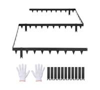 VEVOR Bordure de Jardin Métal 101,6x11,4 cm Bordure de Pelouse Acier Galvanisé Lot de 10 pour Massifs Fleurs, Allées, Délimitation Espace, Aménagement Paysager, Flexible, avec 11 Clips Fixation, Noir