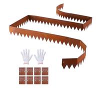 VEVOR Bordure de Jardin Métal 101,6x15,2 cm Bordure de Pelouse Acier Corten Lot de 6 pour Massifs des Fleurs, Allées, Délimitation des Espaces, Aménagement Paysager, Flexible, avec 8 Plaques Connexion