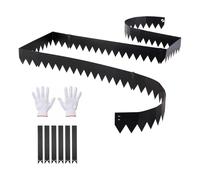 VEVOR Bordure de Jardin Métal 101,6x15,2 cm Bordure de Pelouse Acier Galvanisé Lot de 6 pour Massifs Fleurs, Allées, Délimitation Espace, Aménagement Paysager, Flexible, avec 6 Clips de Fixation, Noir