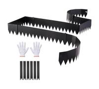 VEVOR Bordure de Jardin Métal 101,6x20,3 cm Bordure de Pelouse Acier Galvanisé Lot de 6 pour Massifs Fleurs, Allées, Délimitation Espace, Aménagement Paysager, Flexible, avec 6 Clips de Fixation, Noir