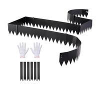 VEVOR Bordure de Jardin Métal 101,6x20,3 cm Bordure de Pelouse Acier Galvanisé Lot de 6 pour Massifs Fleurs, Allées, Délimitation Espace, Aménagement Paysager, Flexible, avec 6 Clips de Fixation, Noir