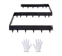 VEVOR Bordure de Jardin Métal 101,6x20,7 cm Bordure de Pelouse en Acier Galvanisé Lot de 6 pour Massifs de Fleurs, Allées, Délimitation des Espaces, Aménagement Paysager, avec Paire de Gants, Noir