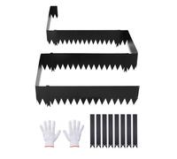 VEVOR Bordure de Jardin Métal 101,6x25,4 cm Bordure de Pelouse Acier Galvanisé Lot de 6 pour Massifs Fleurs, Allées, Délimitation Espace, Aménagement Paysager, Flexible, avec 8 Clips de Fixation, Noir