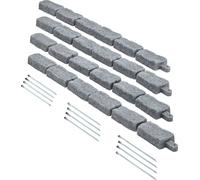 VEVOR Bordure de pelouse en pierre, 1180 x 95 x 57 mm, bordure de pelouse réaliste avec ancrages, pour parterres d'entrée, trottoirs, set de 4, gris