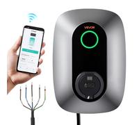 VEVOR Borne de Recharge Véhicule Électrique 11 kW Chargeur Triphasé Type 2 pour Voiture Électrique Hybride Rechargeable, Domestique 400 V CA Courant 16 A, Contrôle Intelligent APP, Voyant LED, IP54