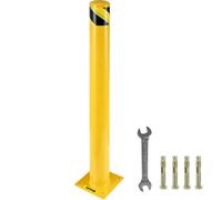 VEVOR Borne de sécurité 106,6 x 11,4 cm Borne de barrière de sécurité 11,4 cm OD 106,7 cm de hauteur Tuyau à revêtement en poudre jaune Barrière de sécurité en acier avec 4 boulons d'ancrage gratuits