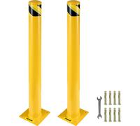VEVOR - borne de sécurité en acier, poteau jaune, barrière en acier, 36 "H 5.5" D