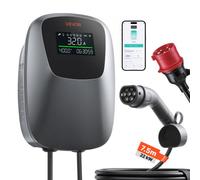 VEVOR Borne Recharge Véhicule Électrique 22 KW Chargeur Triphasé Type 2 CEE pour Voiture Électrique et Hybride Rechargeable, Domestique 400 V CA 32 A, Contrôle Intelligent APP, Écran Numérique, IP65
