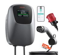 VEVOR Borne Recharge Véhicule Électrique 22 KW Chargeur Triphasé Type 2 CEE pour Voiture Électrique et Hybride Rechargeable, Domestique 400 V CA 32 A, Contrôle Intelligent APP, Écran Numérique, IP65