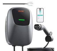VEVOR Borne Recharge Véhicule Électrique 7 kW 5 m Chargeur Monophasé Type 2 pour Voiture Électrique Hybride Rechargeable, Domestique 230 V CA Courant 32 A, Contrôle Intelligent APP, Voyant LED, IP65