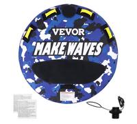VEVOR Bouée tractée gonflable pour bateau, 1 à 2 passagers, tube remorquable, 154 kg, tube rond de 1315 mm pour sports nautiques, housse en nylon, poignées en EVA et soupape de sécurité de vitesse