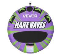 VEVOR Bouée Tractée Gonflable pour Bateau, Bouée Tractable 2 Passagers Capacité 154 kg, Engin Tracté pour Tubing Jeux Aquatiques, avec Tapis Antidérapant, Housse Intégrale en Nylon et Poignées