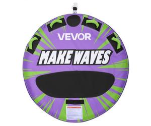 VEVOR Bouée Tractée Gonflable pour Bateau, Bouée Tractable 2 Passagers Capacité 154 kg, Engin Tracté pour Tubing Jeux Aquatiques, avec Tapis Antidérapant, Housse Intégrale en Nylon et Poignées