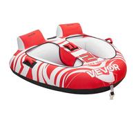 VEVOR Bouée Tractée Gonflable pour Bateau, Bouée Tractable pour 2 Passagers Capacité de Charge 154 kg, Engin Tracté pour Tubing Jeux Aquatiques, avec 2 Cockpits, Housse Intégrale en Nylon et Poignées