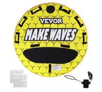 VEVOR Bouée tractée gonflable pour bateau, tube remorquable pour 1 à 3 passagers, 231 kg, tube rond de 1600 mm pour bateaux à tirer, housse en nylon, poignées en EVA et soupape de sécurité de vitesse