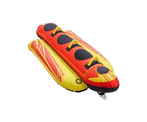 VEVOR Bouée Tractée Gonflable pour Tubing Bateaux Forme Hot Dog, Bouée de Jeux Aquatiques pour 1-3 Passagers, Capacité de Charge de 231 kg, avec Housse Entièrement en Nylon, Poignées Rembourrées
