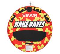 VEVOR Bouée Tractée Gonflable pour Tubing, Bouée Tractable 2 Passagers Charge 154 kg, Engin Tracté pour Bateaux Jeux Aquatiques, avec Tapis Antidérapant, Housse Intégrale en Nylon et Poignées